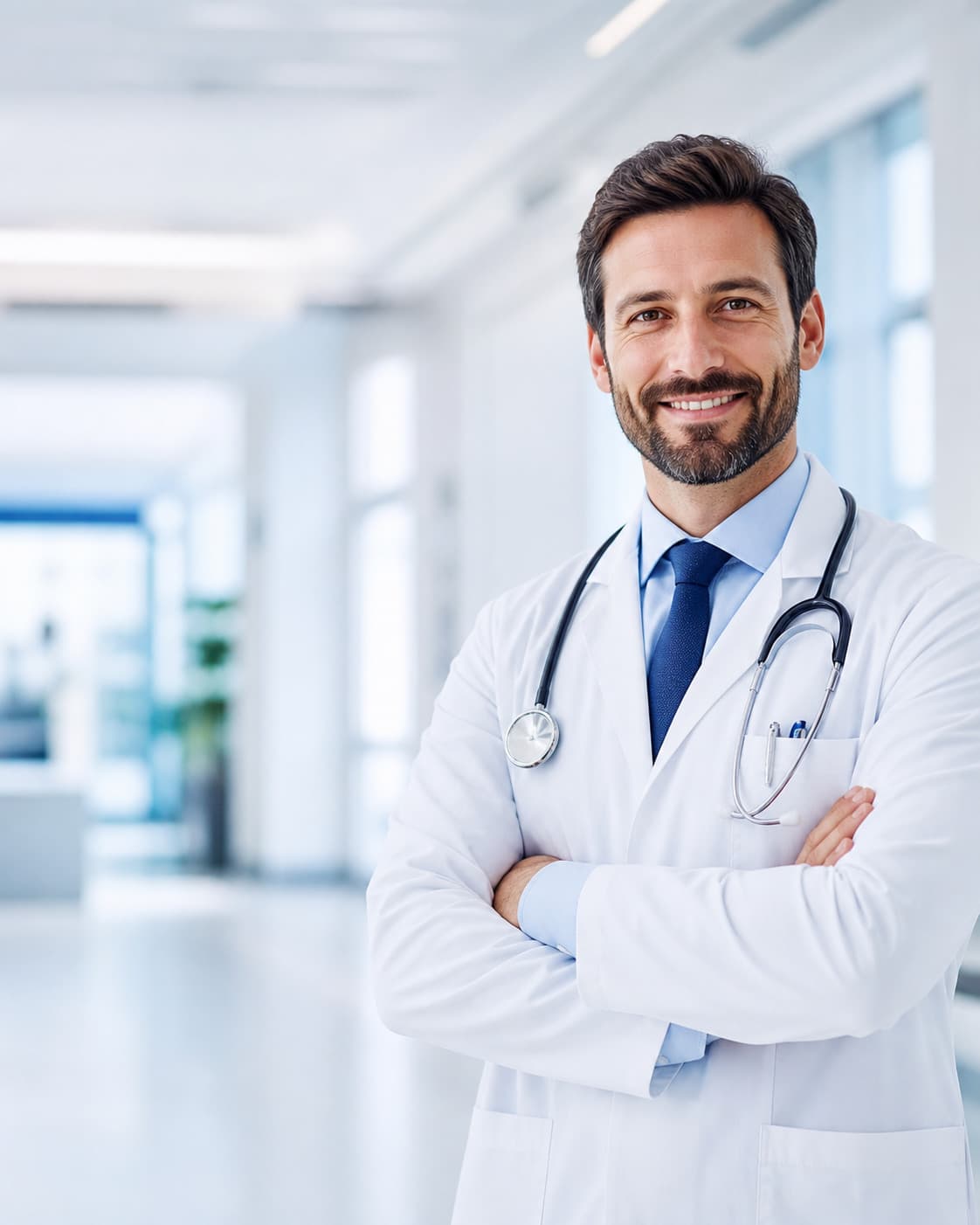 Médico utilizando NovaMed Salud en su consultorio